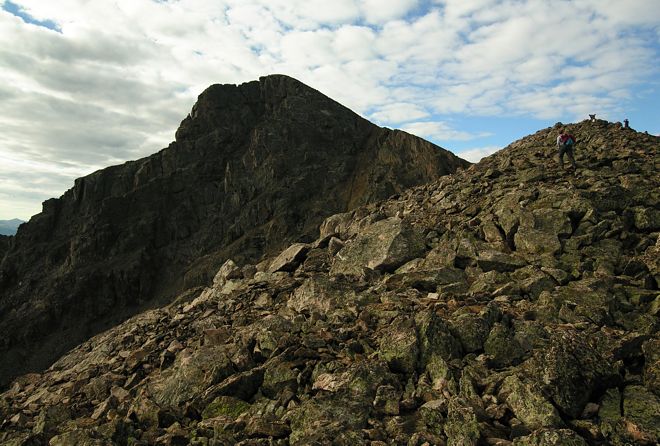 North face of Mount of the Holy Cross, as seen from below the north ridge false summit