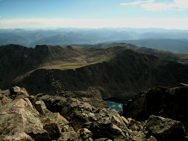 Mount of the Holy Cross summit view, looking east over the Bowl of Tears to the far end of Halo Ridge