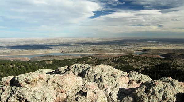 View from Horsetooth Rock looking east out over Horsetooth Reservior and Fort Collins