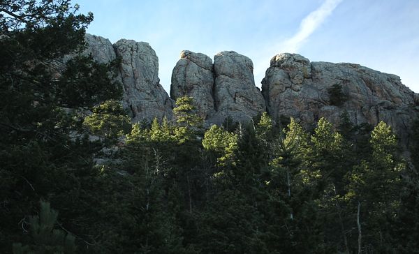 Late afternoon view of Horsetooth Rock from the Wathen Trail in the horsetooth Mountain Park