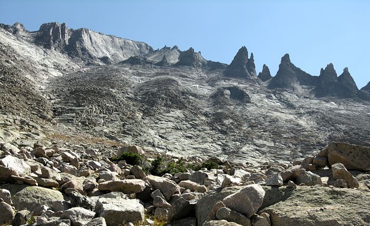 Longs Peak, west side with the Keyboard of the Winds to the right