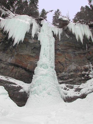 The Rigid Designator ice climb in the Rigid Designator area at Vail, colorado