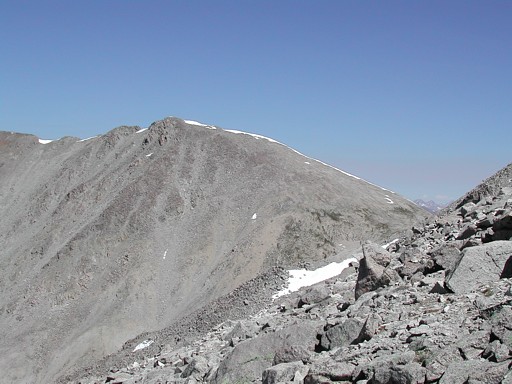 Tabaguache Peak, from the upper East Slopes Route on the southwest side of Mount Shavano