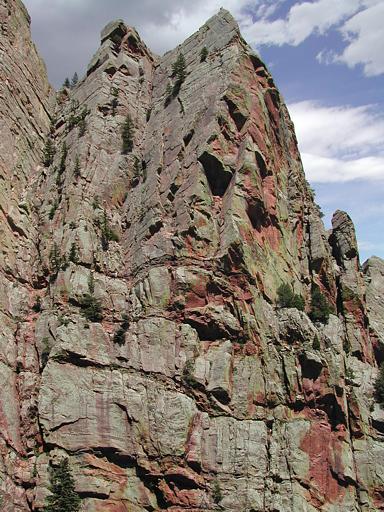The Red Garden Wall - West Face - Yellow Spur Area, Eldorado Canyon, Boulder, Colorado