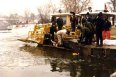 Recovering the bodies of the Air Florida Flight 90 passengers during the Patomic River crash salvage operation in 1982, Washington D.C.