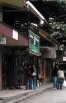 Looking up the steet at the Cafe in downtown Santa Elena, Monteverde, Costa Rica