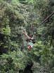 One of our guides on the Arenal Canopy Tour having some fun on the job