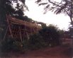 A large boat under construction in the forest along the coast on Taboga Island, in the Gulf of Panama