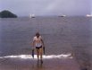 Exiting the water after Snorkling along the coastline at Taboga Island, Gulf of Panama